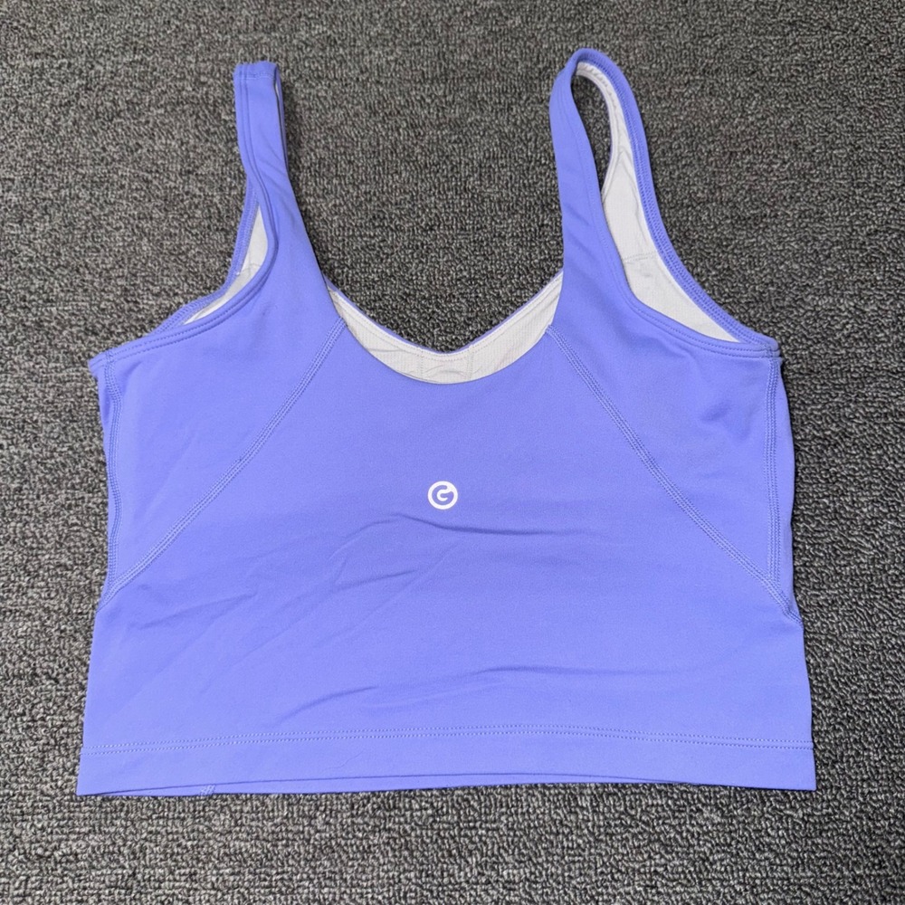 Glowmode Shein FeatherFit Active Tank Top V-Neck Built-in Bra Purple XS